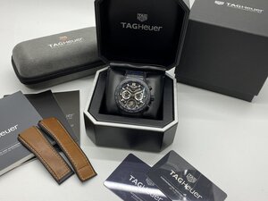 ■綺麗【TAG Heuer タグホイヤー CARRERA カレラ トゥールビヨン クロノグラフ CAR5A90 45mm セラミック 箱 ギャランティカード付】SH-1856