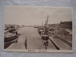 【絵葉書1枚】 Rotterdam - Aelbrecbtskade /Artur Klitzsch /ロッテルダム 戦前ヴィンテージ 船舶 船着き場 19-Nr.633