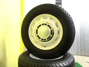 S3857 新品 4本 クロスブラッド ディーゼル 12 x 4B +43 ホワイト 中古 145/80R12 80/78N LT ヨコハマ ハイゼット N-VAN Kトラ Kバン