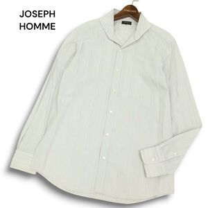 JOSEPH HOMME ジョセフ オム 通年 オープンカラー★ 長袖 ストライプ シャツ Sz.48 メンズ 灰 日本製　C5T00451_1#C