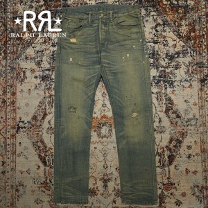 【USA製】 RRL Santa Fe Slim Boot Cut Jeans 【31×30】 サンタフェ スリム ブーツカット ジーンズ レザー デニム ペンキ Ralph Lauren