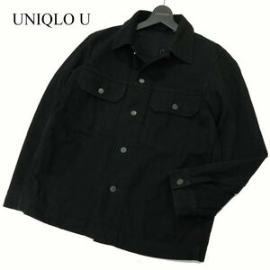 21AW★ UNIQLO U ユニクロ ユー ルメール 通年 コットン トラッカー デニム ジャケット Gジャン Sz.M　メンズ 黒　A3T14866_C#O