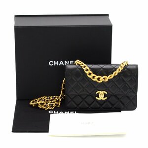 CHANEL シャネル マトラッセ25 ラムスキン ランダム番 ゴールド金具 ブラック レディース ショルダーバッグ【中古】【美品】