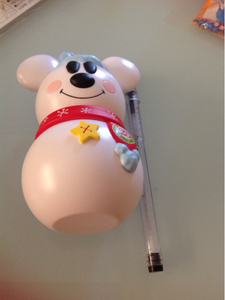 東京ディズニーランド25周年記念、プラスチック雪だるま人形、①