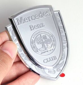 メルセデスベンツ AMG エンブレムバッジ ステッカー シール ピラー AFFALTERBACH Club Logo アップルツリー シルバー