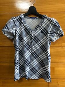 Burberry バーバリー　ブルーレーベル　38 トップス　 半袖　フリル　綿100% Tシャツ　使用感毛玉あり