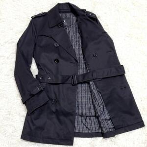 極美品 S バーバリーブラックレーベル トレンチコート 黒 中綿 ライナー 日本製 ノバチェック ベルト BURBERRY BLACK LABEL ベルテッド