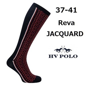 HV POLO　REVA　ジャガード　ネイビー　ライディングソックス　乗馬靴下　乗馬　馬術