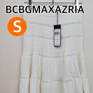 【新品】BCBGMAXAZRIA ビーシービージーマックスアズリア スカート ロングスカート レース ホワイト系 レディース Sサイズ【CB29】