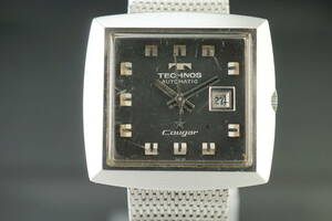 【B5/20-Y TA10】★TECHNOS／テクノス Cougar/クーガー 自動巻 メンズ腕時計 稼働品★