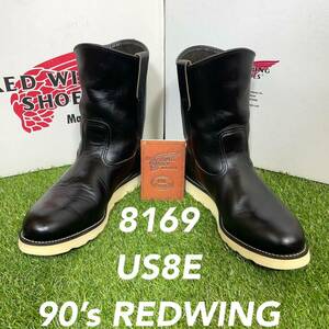 【安心品質0117】箱付茶芯8169廃盤レッドウイングREDWING8Eペコスブーツ