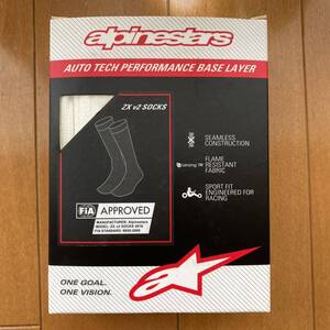 alpinestars アルパインスターズ ZX V2 SOCKS / ソックス アンダーウェア (4704318) Lサイズ【 FIA8856-2000 公認】