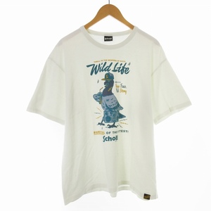 ショット SCHOTT PIGEON BASEBALL T-SHIRT Tシャツ カットソー ロゴ プリント 半袖 XL 白 ホワイト /RO メンズ