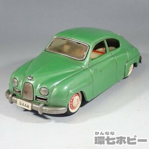 2WM41◆当時物 古い 萬代屋 BCバンダイ サーブ SAAB 93B ブリキ ミニカー 日本製 フリクションカー/昭和レトロ ビンテージ 外国車 送:-/60