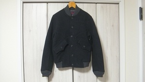 定価3.9万 FULLCOUNT ウールジャケット 36 紺/黒☆フルカウント ウールJKT ブルゾン ネイビー ブラック