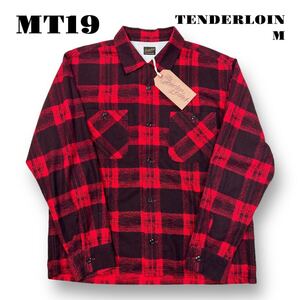 ★年末セール中！ TENDERLOIN テンダーロイン T-PRINT FLANNEL CHECK SHT プリント フランネル チェック 長袖 シャツ レッド ブラック 赤 M