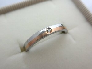 ete/エテ：リング K18GF/SUS/ダイヤ0.02ct 約19号 指輪 中古/USED/アクセサリー