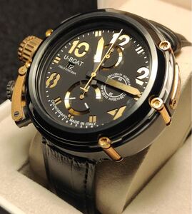 送料込み　世界99本限定　ユーボート　u-boat 6566 U-51 chrono gold arrow 腕時計　watch　自動巻き 稼働　ball　ITALO FONTANA 