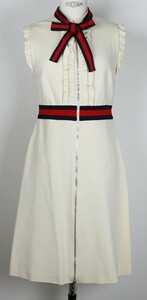 17AW GUCCI jersey dress size M グッチ ウェブトリム ジャージ ドレス ワンピース b8575