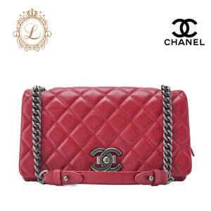 CHANEL シャネル マトラッセ フルフラップ チェーンショルダー キャビアスキン 赤（シルバー金具） ショルダーバッグ レディースショルダー