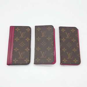 LOUIS VUITTON ルイヴィトン M68685 M63444 iPhone アイフォン X/XS 手帳型スマホケース モノグラム フォリオ フューシャ セット dn-23x121