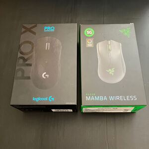 ロジクール PRO X SUPERLIGHT ワイヤレス ゲーミング マウス G-PPD-003WL-BK、Razer Mamba WirelessRZO1-02710100-R3M1