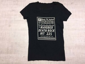 マウジー moussy Y2K 00s フェアリーグランジ 平成ギャル ロック パンク 半袖Tシャツ トップス カットソー レディース 2 黒