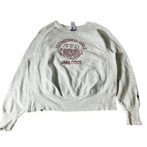 リバースウィーブ Champion リバースウィーブ チャンピオン スウェット トレーナー アメカジ古着　グレー M 90s 刺繍タグ 