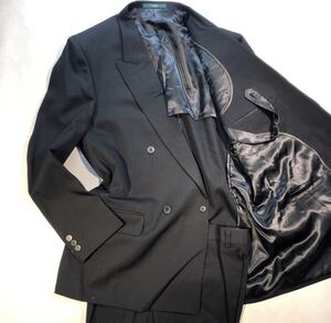 新品 定価4.5万【サイズAB8 XXL★高級礼服】4Bダブルスーツ MILLIONTEXフォーマル l 背抜き ノーベンツ 1タック ウール100 オールシーズン