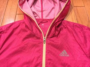 ★超美品★adidas(アディダス)長袖 ジャケット ナイロン フルジップ レディース S(T150-160)アディダスジャパン(株) フィットネス 使用１回