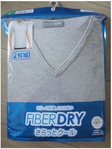 新品 未開封 2枚組 Lサイズ 半袖 V首 シャツ FIBER DRY さらっとクール CLOSSI MEN