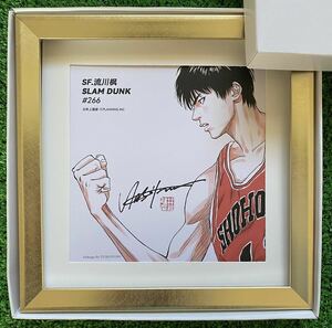 【ゴールド仕様】額装品　スラムダンク　SLAM DUNK 湘北　流川楓　イラスト　井上雄彦　検)セル画　原画　ポストカード　ポスター