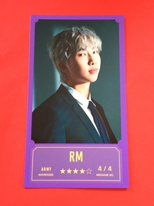 防弾少年団 BTS BANG BANG CON バンバンコン MESSAGE PHOTO メッセージフォト ラップモンスター RM 4 即決