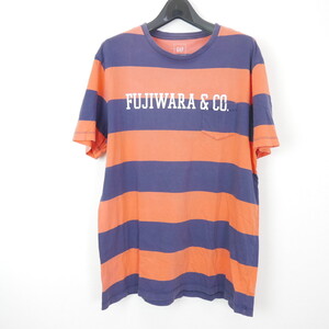 FUJIWARA&CO フジワラアンドコー GAP VINTAGE BORDER RE-MAKE T ヴィンテージ 古着 リメイク ボーダー TEE Tシャツ ORANGE/NAVY L