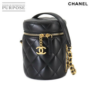 未使用 展示品 シャネル CHANEL マトラッセ バニティ チェーン ショルダー バッグ レザー ブラック AS2735 Matelasse Vanity Bag 90249772