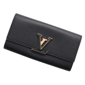 ルイヴィトン 長財布 トリヨンレザー ポルトフォイユ・カプシーヌ M61248 LOUIS VUITTON 財布 黒 ブラック 【安心保証】