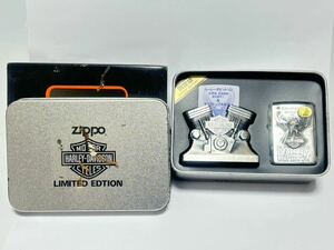 (172) ZIPPO ジッポ ジッポー ライター HARLEY-DAVIDSON ハーレーダビッドソン メタル LIMITED NO.0066 デスクトップホルダー 未使用品