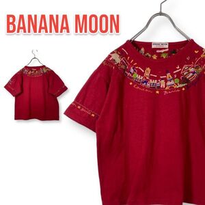 BANANA MOON バナナムーン 半袖Tシャツ 刺繍 赤系