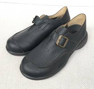 ★極美品★ リゲッタ Re：geta メンズ フィールドシューズ バックルベルト モカシンシューズ BLK ビジネスシューズ CJFS6910 日本製