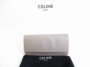 【未使用保管品】 セリーヌ CELINE グレインド カーフスキン ラージフラップ ウォレット 2つ折り 長財布