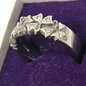 agete アガット　0.10カラット　ストーン付　SILVER 刻印　アクセサリー シルバー リング 12号