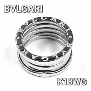 【ブルガリ】BVLGARI ビーゼロワン 18金 K18 WG ホワイトゴールド リング 指輪 12号【正規箱付】