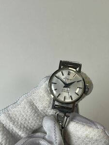 F027★1円★手巻き 稼働 CITIZEN Amie シチズン 21JEWELS K14WG 585 刻印 14金 シルバーカラー レディース腕時計 腕時計