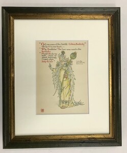 【特価】　≪　　ウォルター　クレイン　　≫　 オリジナルリトグラフ【石版画】　FLOWERS　FROM　SHAKESPEARES　GARDEN　ⅩⅩⅩⅣ 1906年