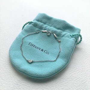 極美品 Tiffany&Co. ティファニー 925 バイザヤード 1Pダイヤモンド ブレスレット 17.5cm ジュエリー メンズ レディース 質屋の質セブン