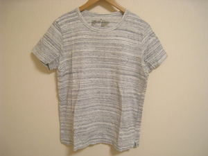 無印良品 MUJI ボーダーTシャツ 半袖 コットン100％ サイドスリット 白×紺 ホワイト×ネイビー サイズXL