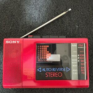 美品 SONY FM AM ラジカセ ソニー ウォークマン ラジオカセットプレーヤー レッド