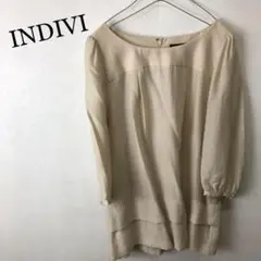 INDIVI インディヴィ 8分袖 チュニック カットソー