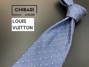 LOUIS VUITTON　ルイヴィトン　ロゴレタッチ＆ドット柄　ネクタイ　3本以上送料無料　ブルー　0505152