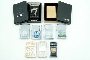 1円〜 zippo 9点セット まとめ 大量 着火未確認品 火花あり含む ANDY HUG UNIVERSITY HAWAII 喫煙グッズ ジッポー 8593k